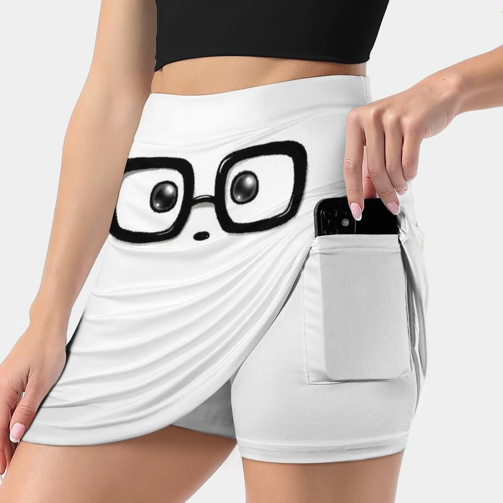 Geek Chic Panda Eyes Women's skirt With Hide Pocket Tennis Skirt Golf Skirts Badminton Skirts Running skirts Geek Panda Eyes