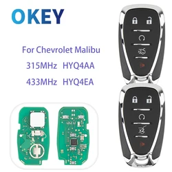 Okey Remote Car Key Fit For Chevrolet Cruze Malibu Spark Camaro Equinox 2016 2017 2018 315/434Mhz ID46 HYQ4AA HYQ4EA