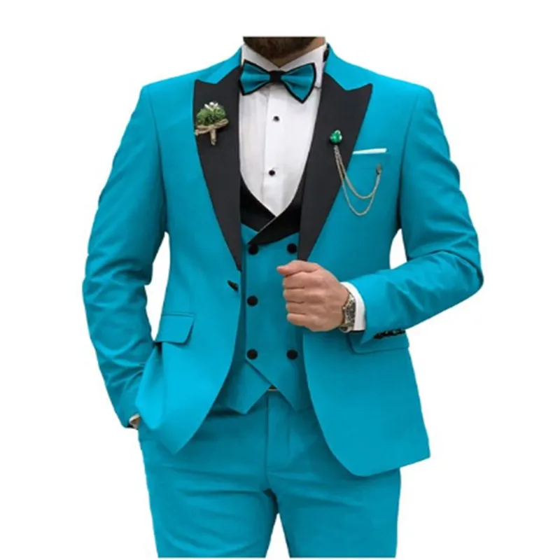 

Handsome One Button Groomsmen Peak Lapel Groom Tuxedos Men Suits Wedding/Prom Best Man Blazer ( Jacket+Pants+Tie+Vest) A196