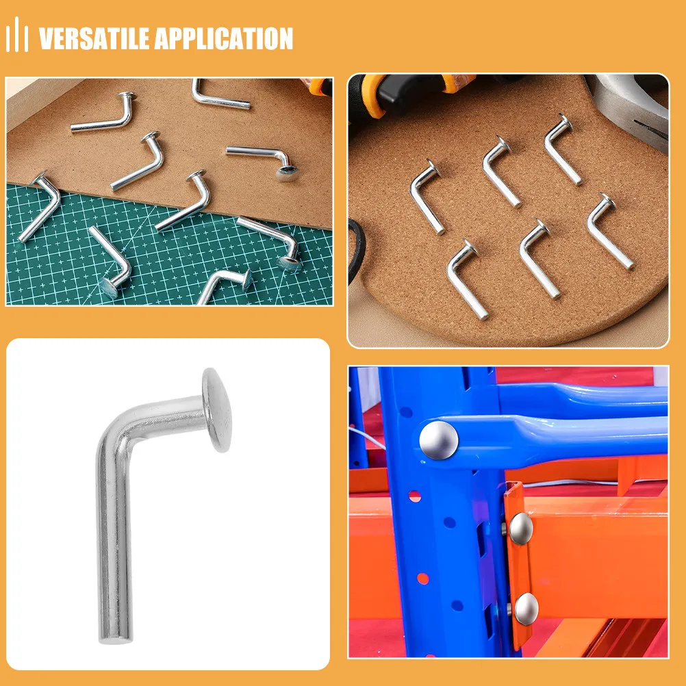 80Pcs L-Shaped Galvanized Drop Pin M5x48mm Pallet Racking Safety Bolt Rack and Shelving Fastener Industrial Storage Hardware view 3