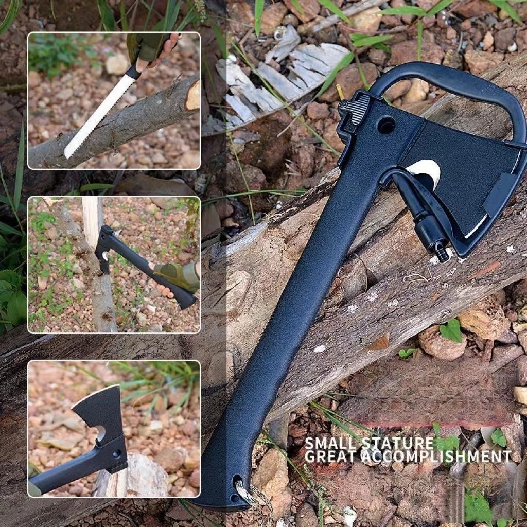 Outdoor multifunctionele tactische bijl met zaag kampeeruitrusting Bergbijl Multifunctionele houtkap EDC-bijl
