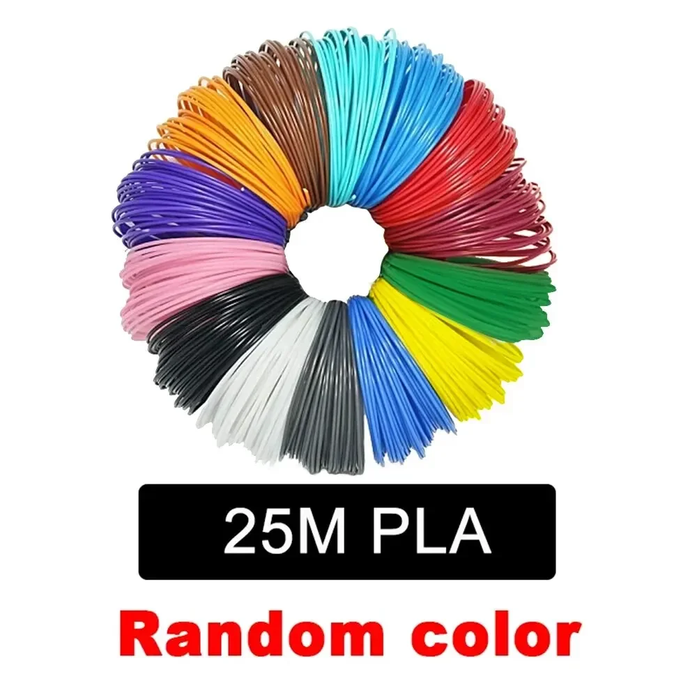 25M PLA PCL 3D Printing Pen Consumables Colored Odorless Safety Plastic Filament Diameter 1.75mm For 3D Printing Pen