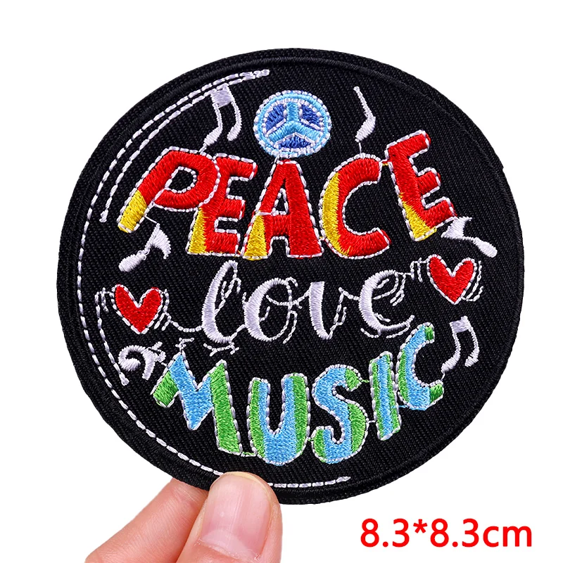 Punk/Letter Embroidered Patches DIY Hippie Rock Music/Tape Patch Iron On Patches For Clothing Skull Sewing Embroidery Patch