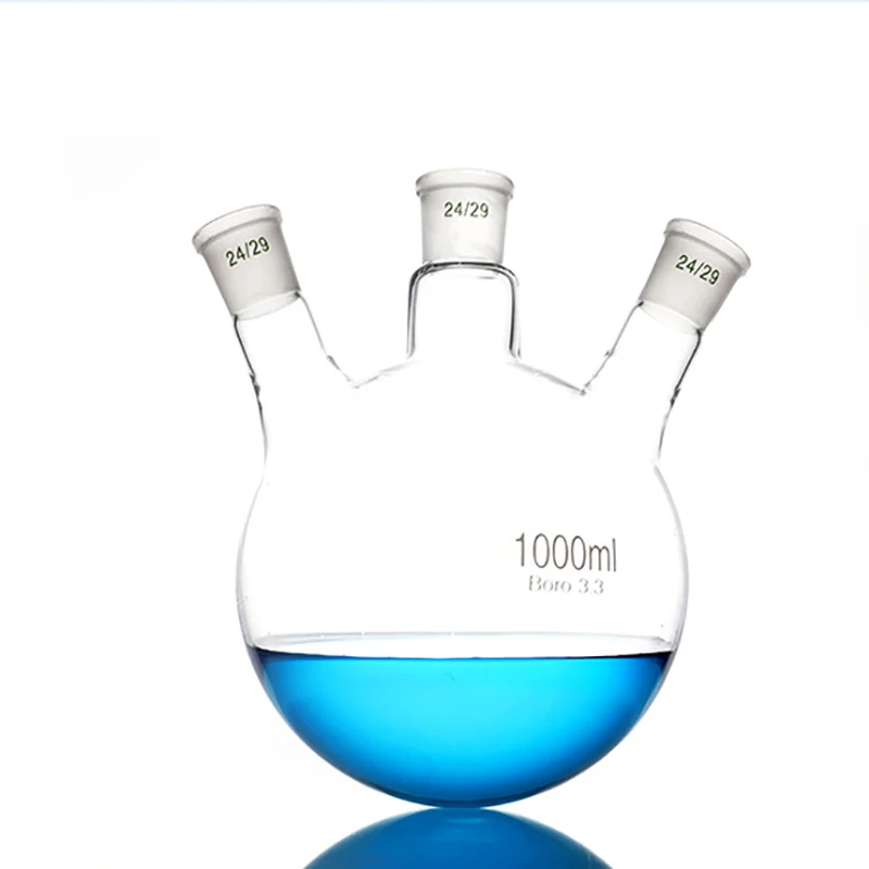 

Three-neck round bottom flask with inclined mouth 250/500/1000/2000/3000ml distillation bottle reaction flask