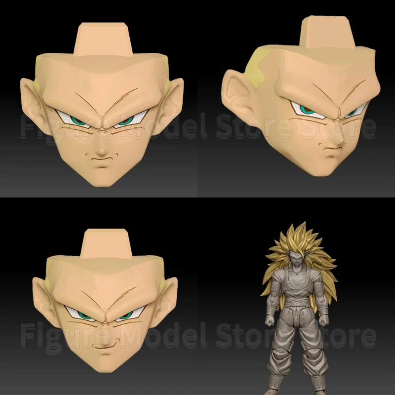 WWW Studio Dragon Ball SHF Super Saiyan 3 SSJ3 Sun Goku Heads Accessories Kit Anime Action Figures Models Toys