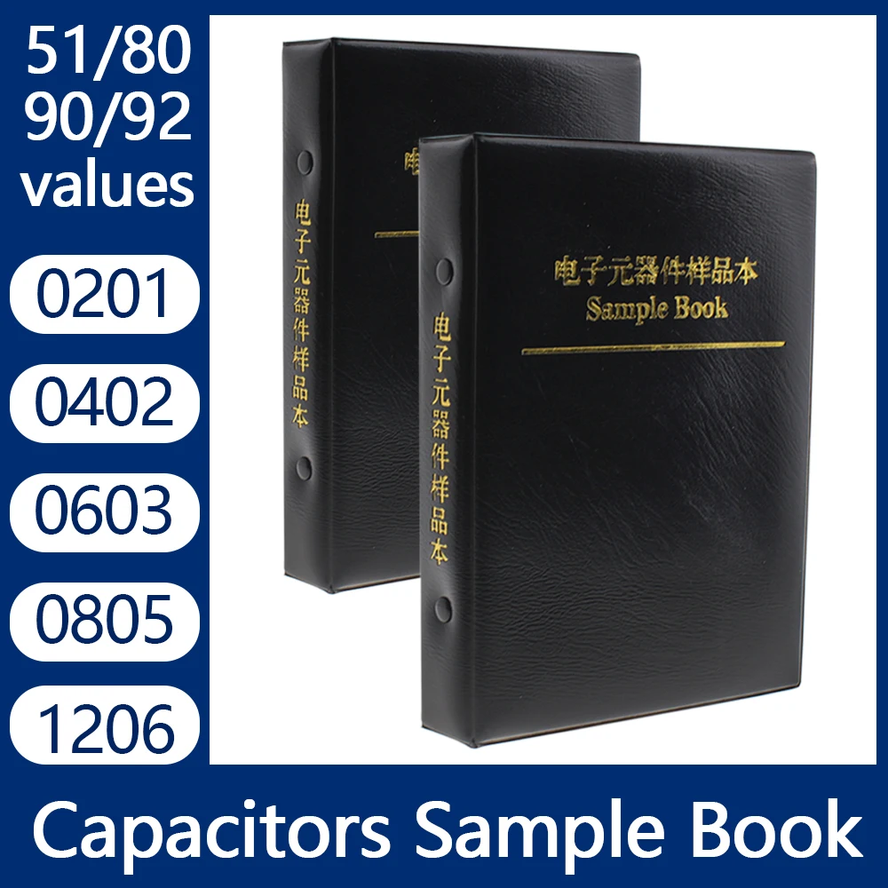 Capacitors Kit SMD Capacitor Sample Book 0201 0402 0603 0805 1206 Assortment Pack 51/80/90/92values DIY 25 50 pcs