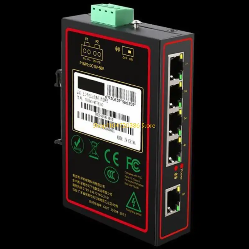 Switch Ethernet a 5 porte 1000 MBPS LAN RJ45 WLAN Hub Desktop Switcher PC