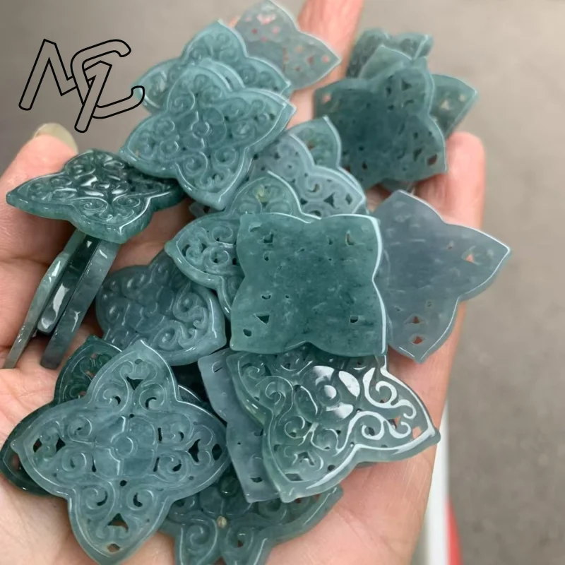 

2 шт. натуральных бусин из голубого нефрита с полым центром, подвески-бабочки из жадеита и изумруда, для самостоятельного изготовления серег, ожерелий, модных ювелирных украшений и аксессуаров