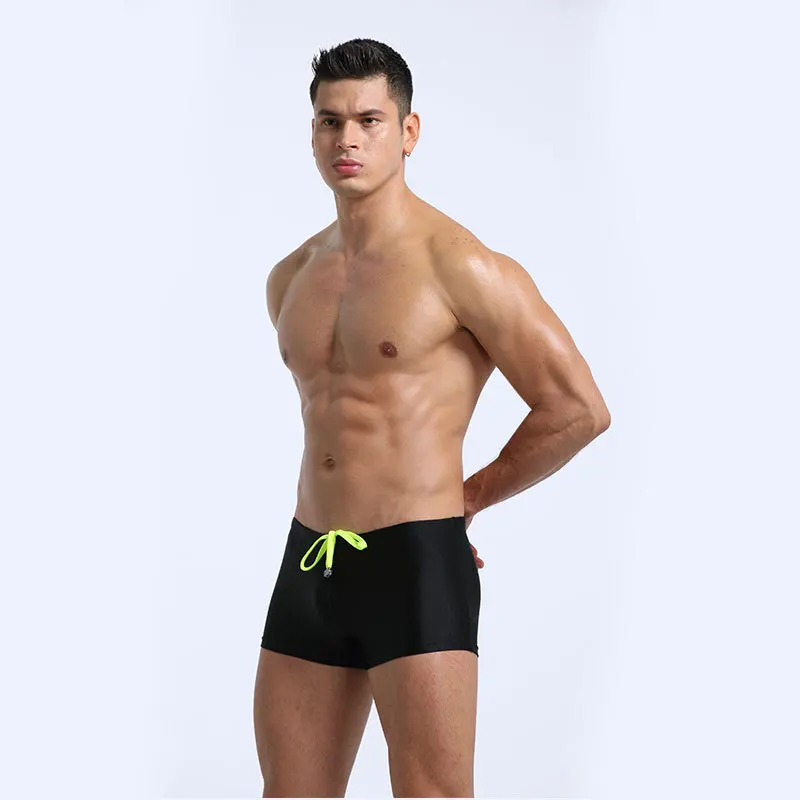 Summer Low Waist Glossy Men's Swim Shorts Outdoor Fitness Plus Size Sports Sexy Bottoms