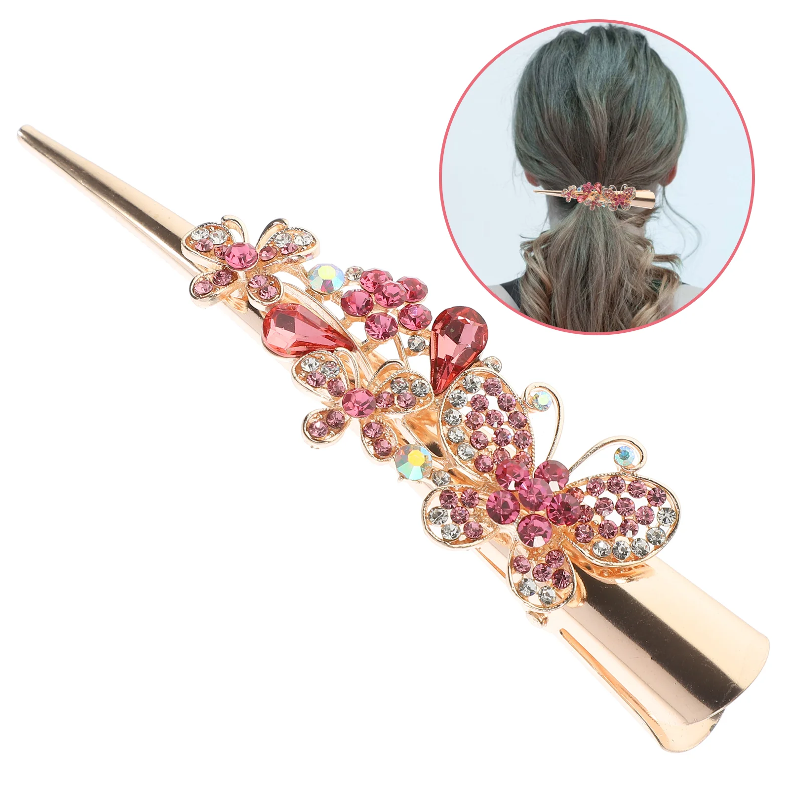 

Hair Clip Women Rhinestone Hair Clip Decorative Butterfly Hair Accessory Women Barrette alligator hair clip