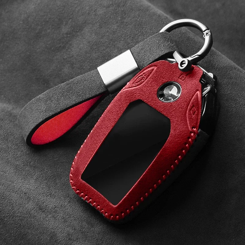 

Suede Car Key Case Full Cover Shell for BMW 7 Series 730Li, New 5 535LE, 6， GT, X3, X5 X7