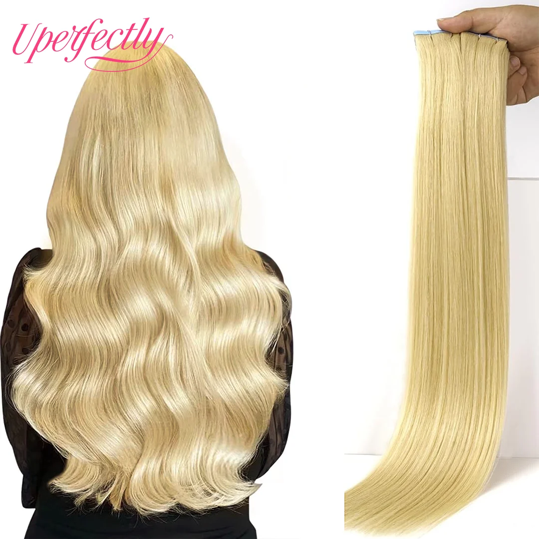 

Лента для наращивания волос, человеческие волосы, бесшовные утки кожи, настоящие натуральные девственные европейские прямые волосы для наращивания волос для женщин, 14-22 дюйма