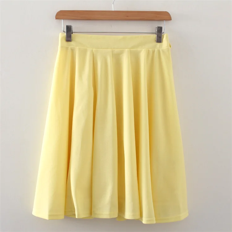 Japanese Boutique New Japanese Style Simple Back Elastic High Waist Slim Knee Skirt Women's Solid Half Yellow Skirt