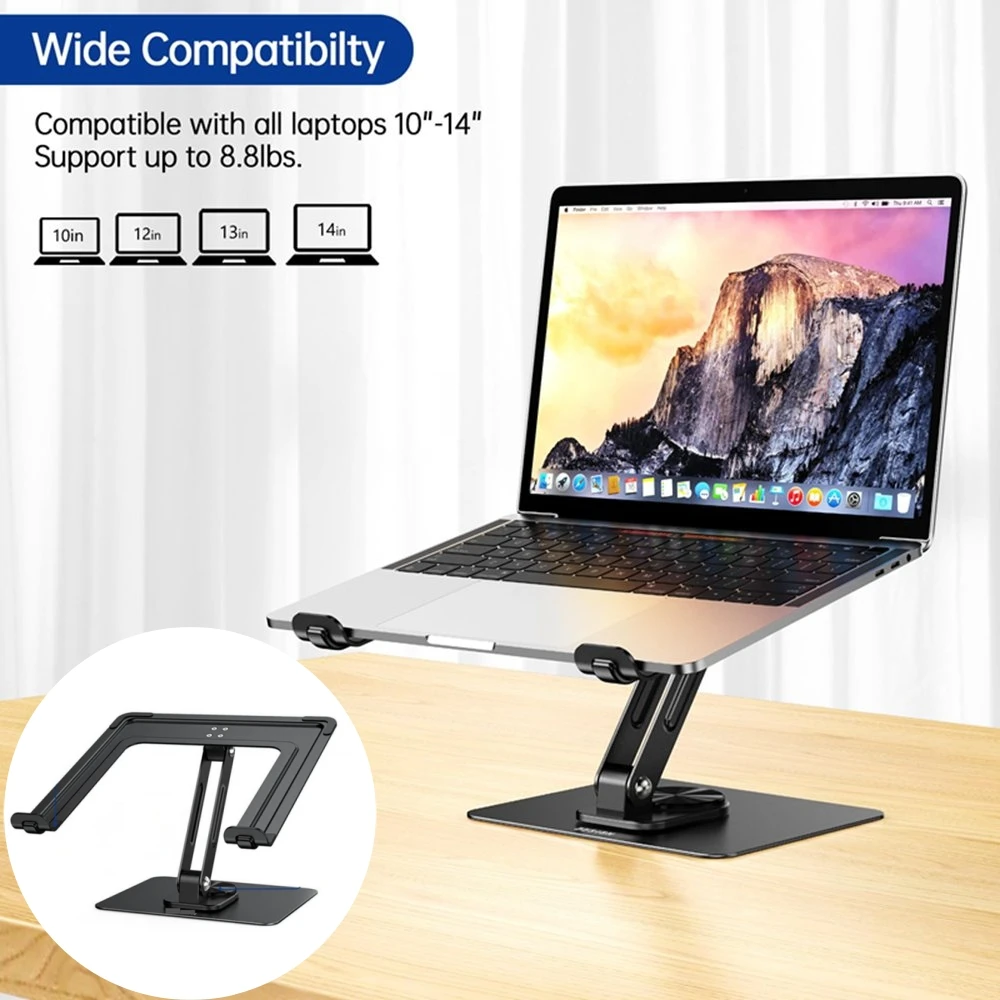 

Portable Laptop Monitor Stand Adjustable 360 Swivel Bracket Tablet Holder Compatible with 10-14" Tablet Desktop Clamp Stand