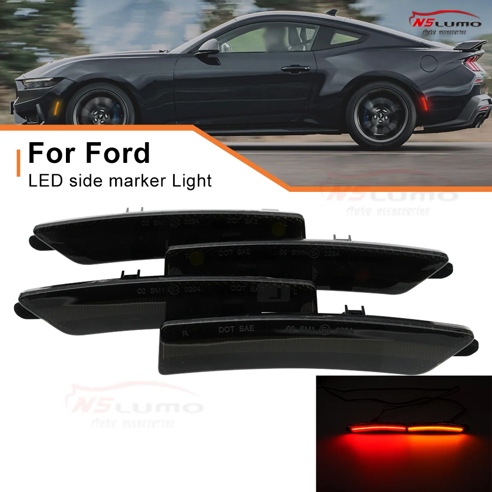 

Для 2024 2025+ Ford Mustang S650 Боковой габаритный фонарь на крыло, указатели поворота, задний бампер, комплект аксессуаров, подходит только для модели США IP67