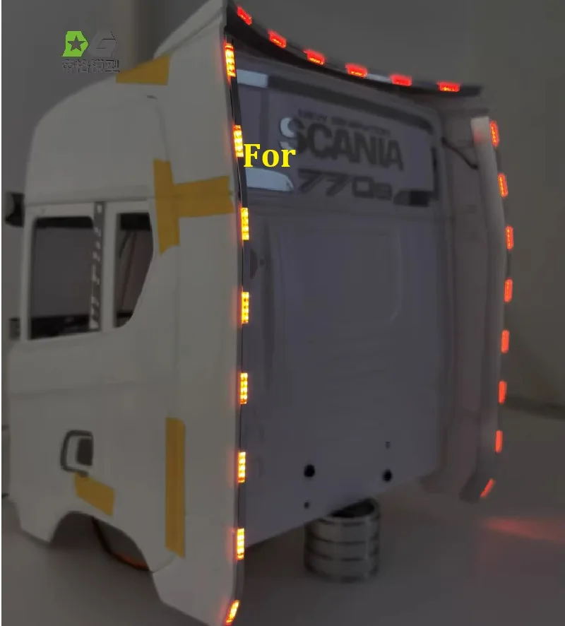 Side Lamp Bar for Tamiya 1/14 Truck Decoration Back Lights RC Cars For Scania 56368 770s Upgrade Accessories