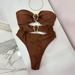 Sexy Women One Piece Swimsuit Female Swimwear 2024 Monokini Swimming Suit Beachwear Swimming Suit Bathing Suit Bandeau Biquini