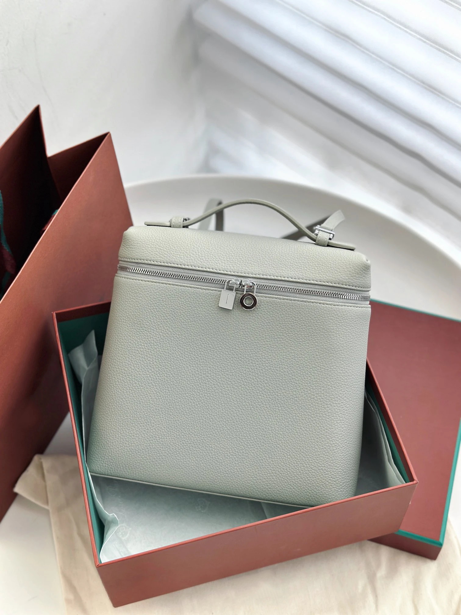 

GigiL23.5 Double oulder Bag Lunch Box Top Layer Cowhide Leather Women's Bag Soft Buet ape Casual Faion Handbag