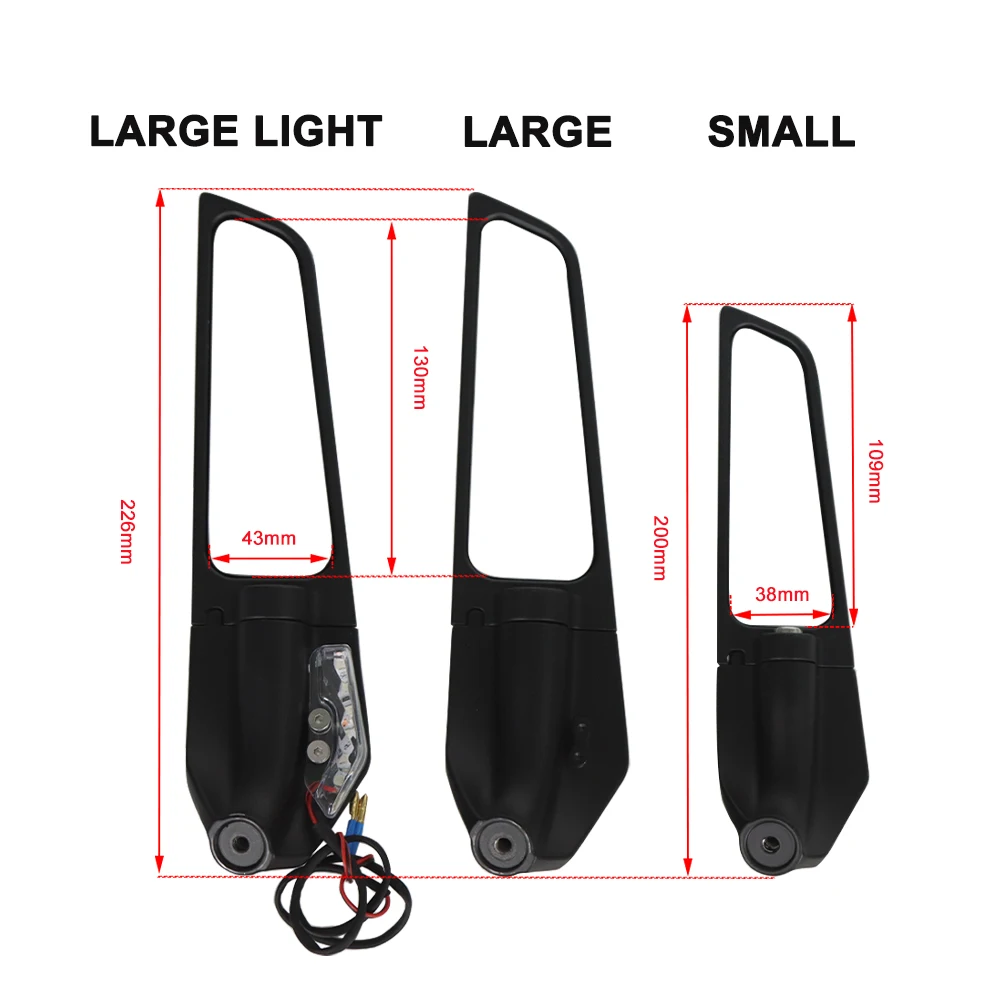 For YAMAHA YZF-R1 R1 YZF R1 R 1 1998-2014 2008 2013 2012 Motorcycle Side Mirrors Wind Wing Adjustable Rotating Rearview Mirror