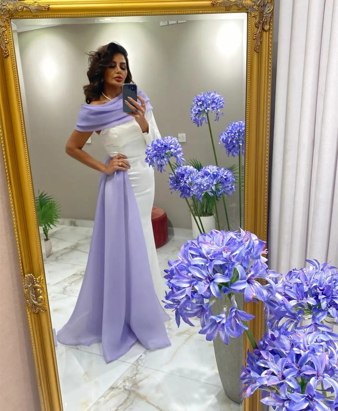 

Elegant Long One Shoulder Satin Evening Dresses Muslim فساتين السهرة Mermaid Floor Length Prom Dress Robe de soirée for Women