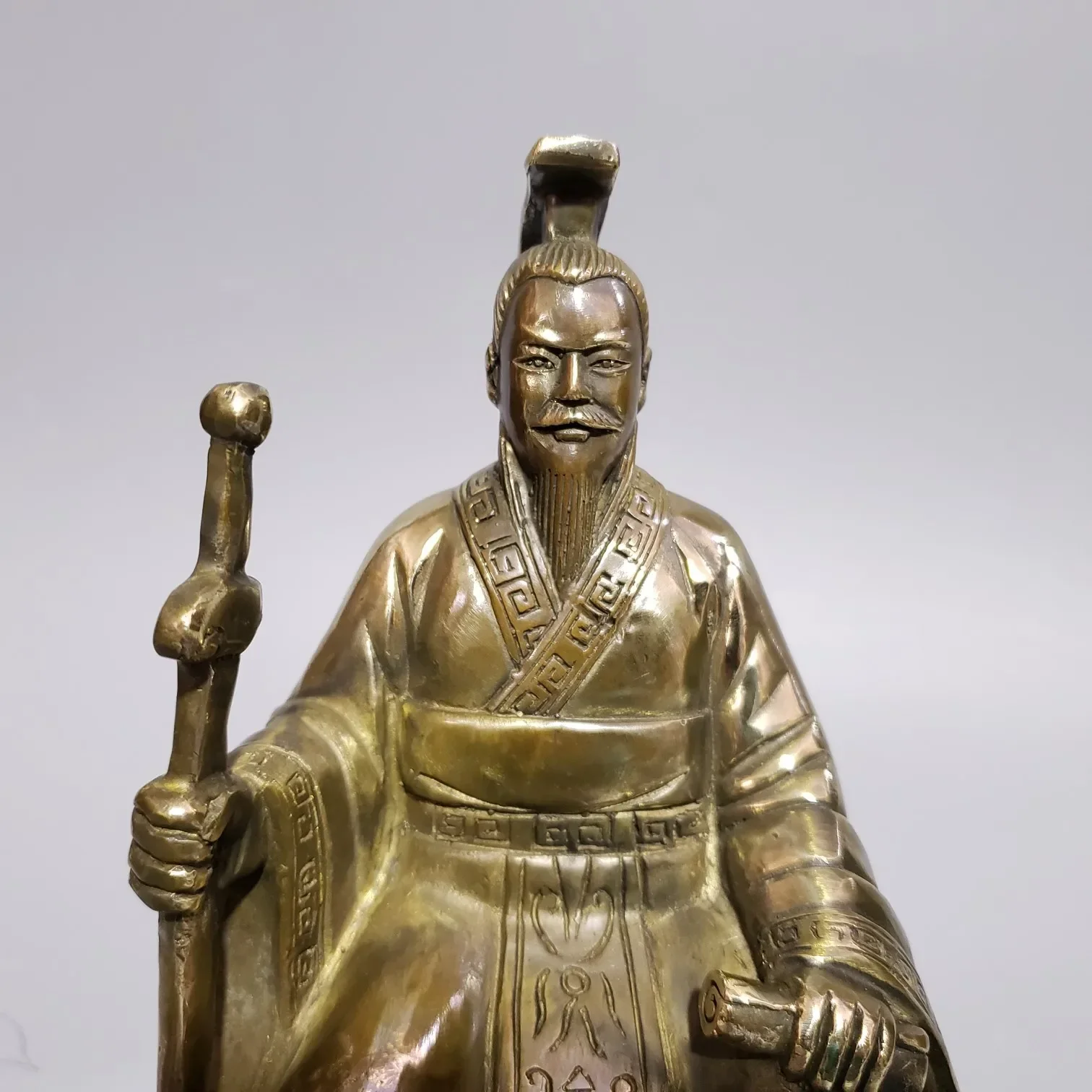 Pure Bronze Yellow Emperor Xu Yuan Bronze Ancestor Carving Ornament Crafts