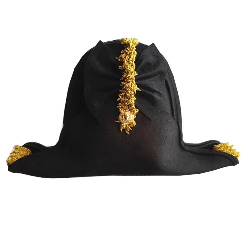 

Halloween Cosplay Retro Hat With Large Brim Napoleon and Royal Navy Two Cornered Hat