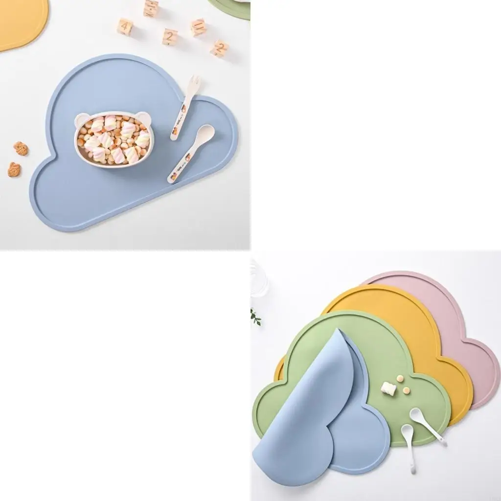 مفرش طعام للأطفال غير قابل للانزلاق من السيليكون سهل التنظيف، وسائد طعام من السيليكون، مفرش خفيف الوزن للرضع L8RB #1