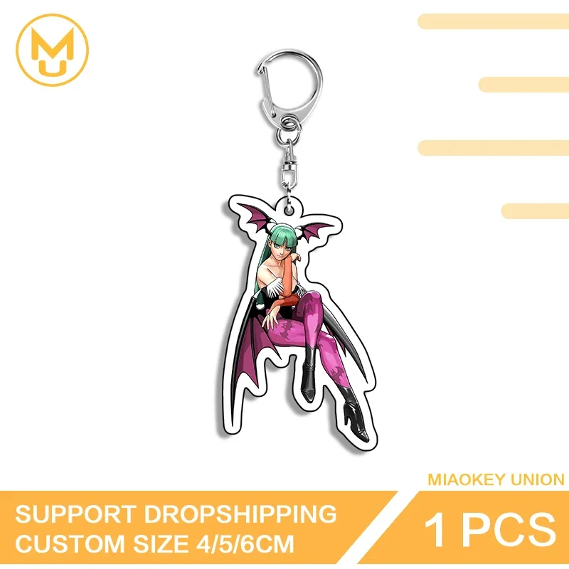 Llaveros de acrílico de calidad con diseño de Morrigan Aensland, succubus sexy, accesorios de disfraces de lujo, ideales para juguetes, pasatiempos y regalos.