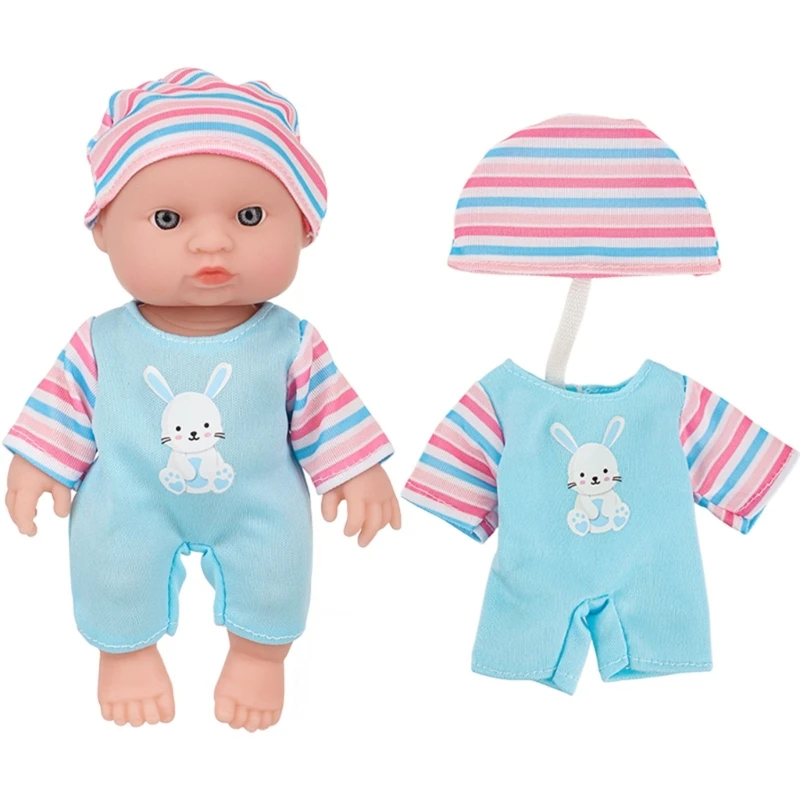 Muñeca caucásica 6,5 pulgadas para niños pequeños, juguete juego para padres con vida juguete educativo para