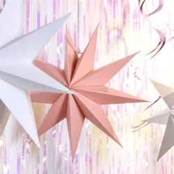 30cm Nine Tip Paper Stars Colorful Lanterns Hanging Stars Christmas Tree Ornament Home Party Wedding Bedroom Wall DIY Decoration