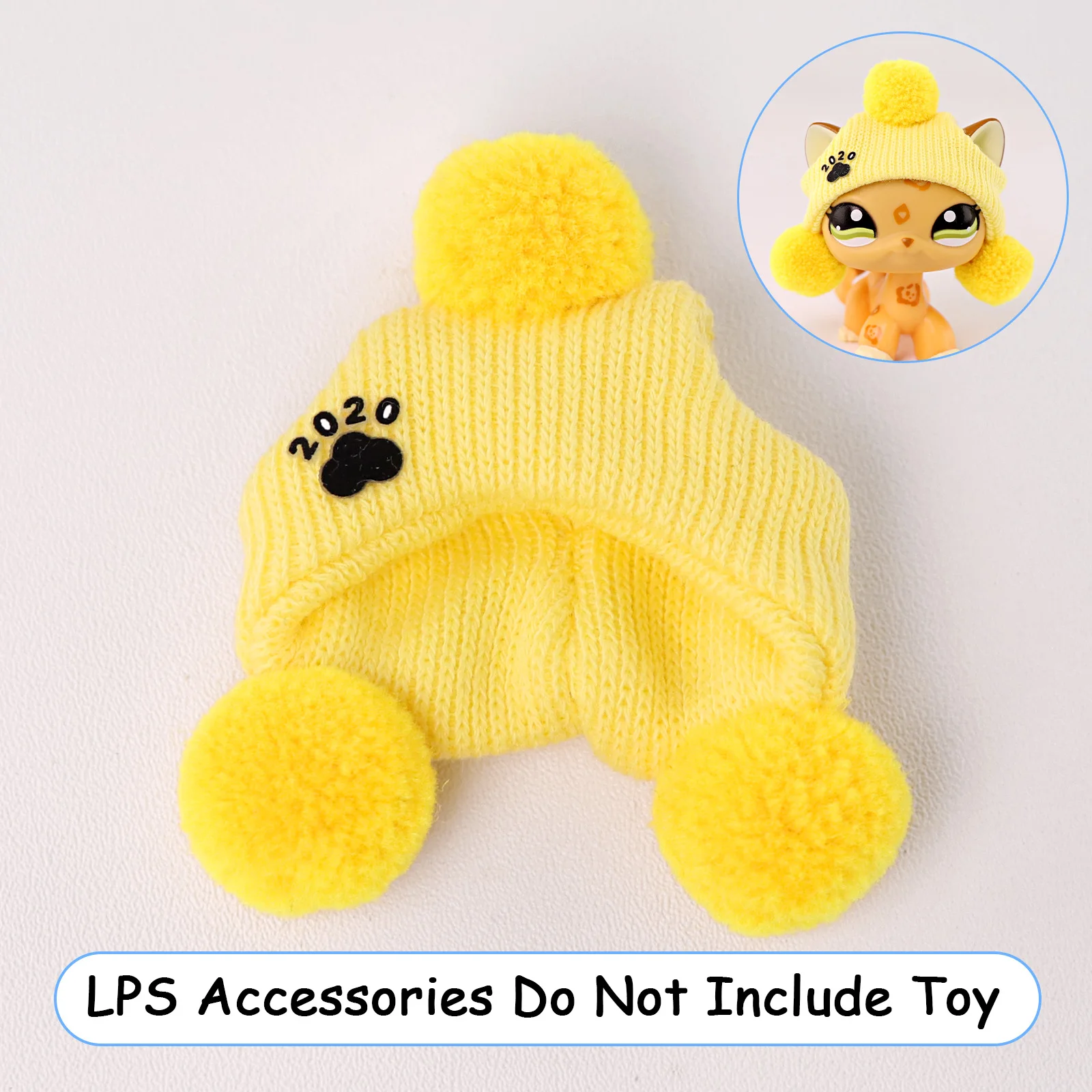 

Minilpsshop Collie Great Dane Shorthair Cat Bobo Head Toy Knitted Hat Accessories for LPS