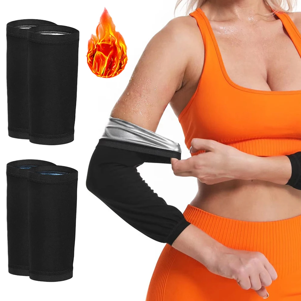 1 زوج المرأة قادين الذراع ضغط الأسلحة المسطحة كم عرق ساونا العصابات المشكل أنحل للتمرين الصالة الرياضية