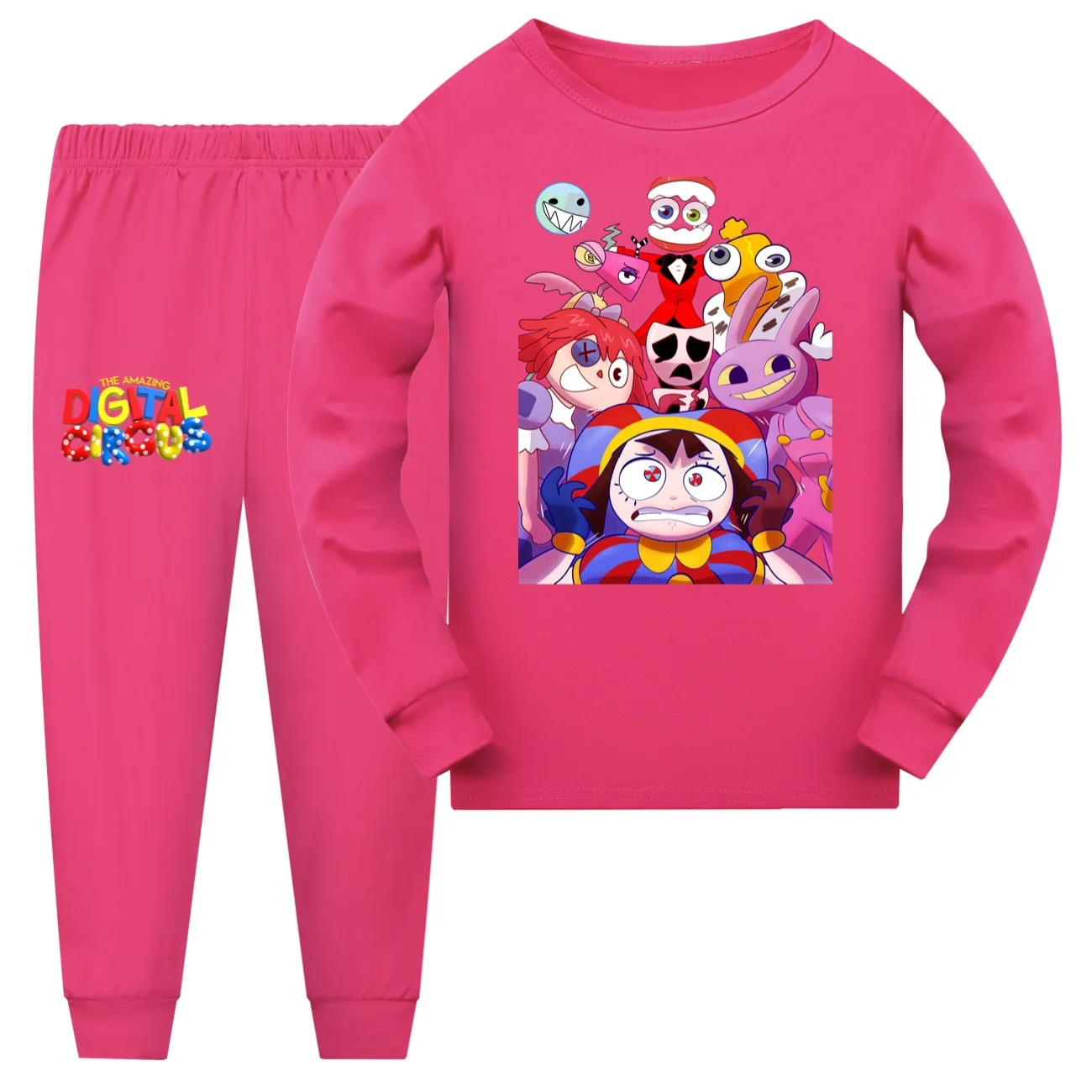 Ropa de dormir de dibujos animados para niños y niñas, Conjunto de pijama de manga larga, con estampado de Circo Digital