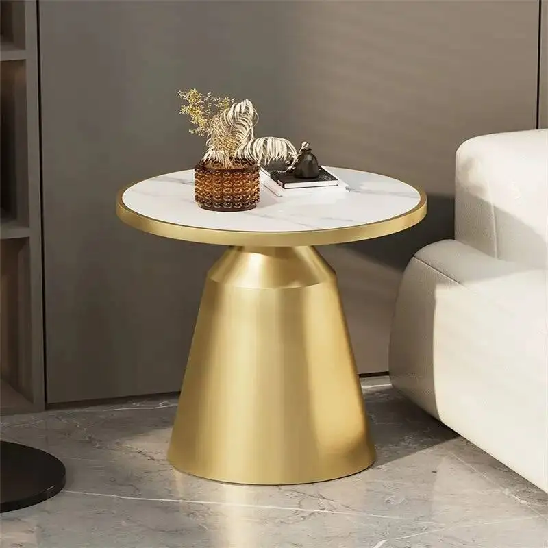Luxury Living Room Coffee Table Sofa Side Table Light Balcony Leisure Rock Plate Round Tables Home Bedroom Bedside Side Tables