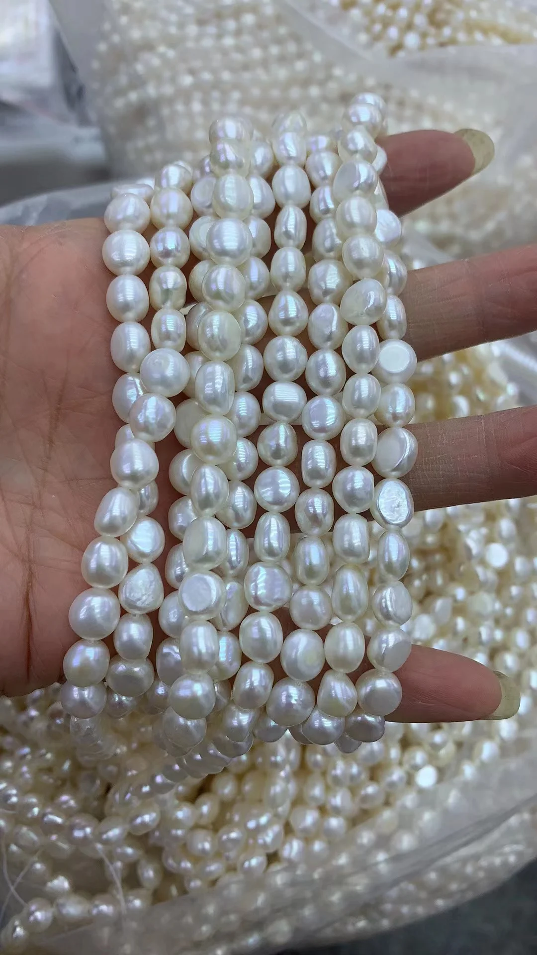 4A Natural FreshwaterCultured Pearls Button Baroque Pearl Strand 5-11mm for Jewelry DIY Pearl Necklace Elegant Lady Gift