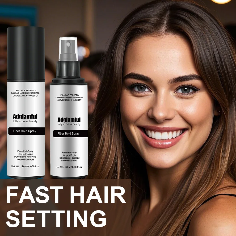 

Adglamful Hair Fiber Styling Spray – Medium Hold, Easy to Wash Out, Can Be Used with Fiber Powder, 120ml