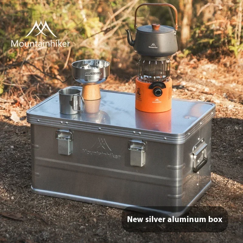 30L 50L 80L Aluminum Alloy Travel Storage Box Black Storage Box for Camping Household Car Picnic Travel Camping Outdoor Storage