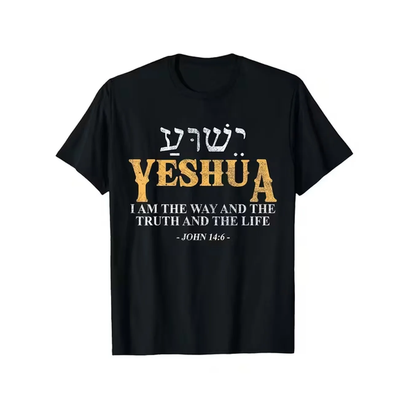 item picture mens faith t shirt with design hebrew english verse john 14 6 comfortable casual round neck short sleeve tee religious statement shirt for church casual attire