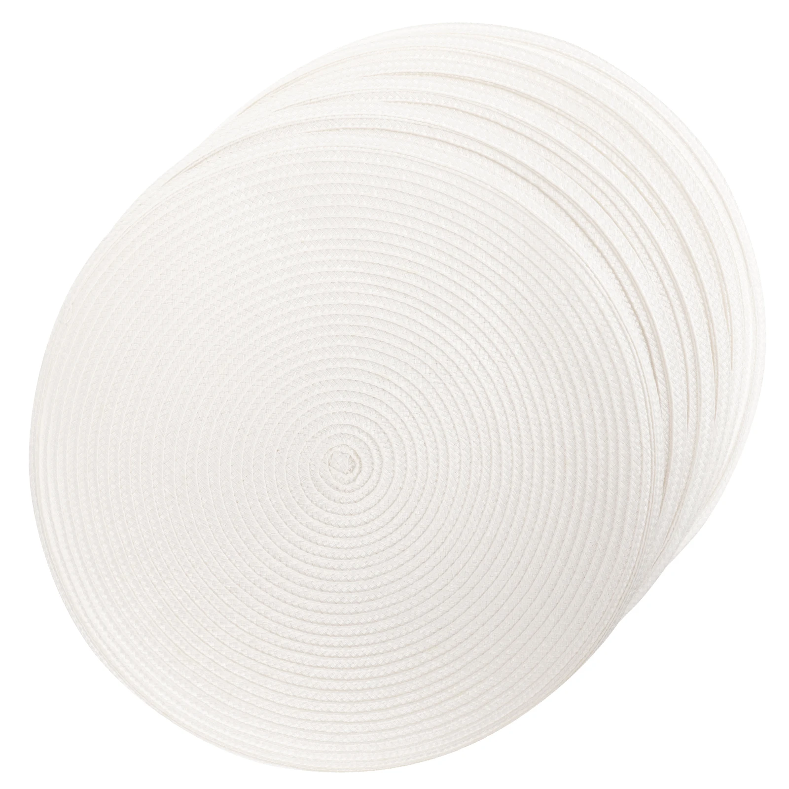 

6pcs Rustic Round Placemat Wear-Resistant Heat-Resistant Woven Table Mat Anti-Scalding Cutlery Cushion Dining Table Decor