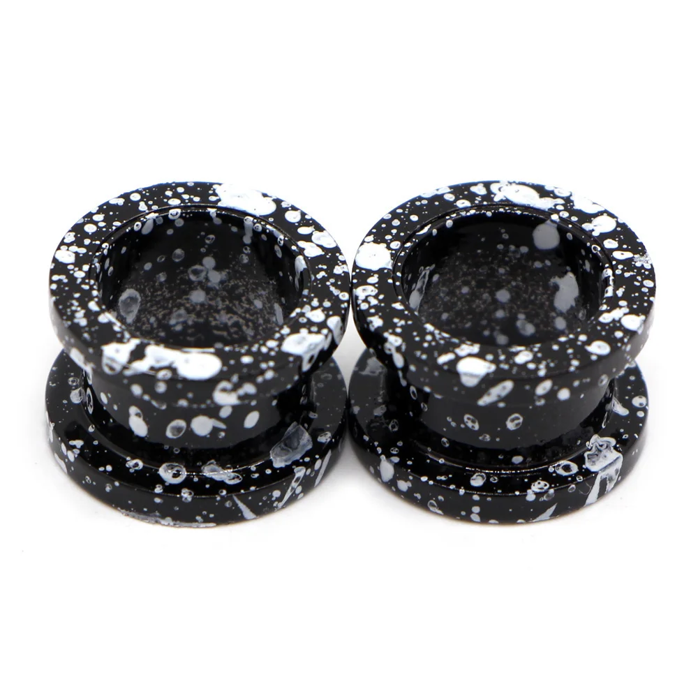 2pcs 2-16mm Stainless Steel Paint Pulley Hollow Ear Tunnels Plugs Expander Stretcher Ear Gauges Body Piercing Jewelry