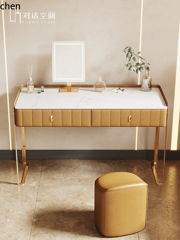 

HXL dressing table minimalist small rock slab light luxury bedroom INS makeup table