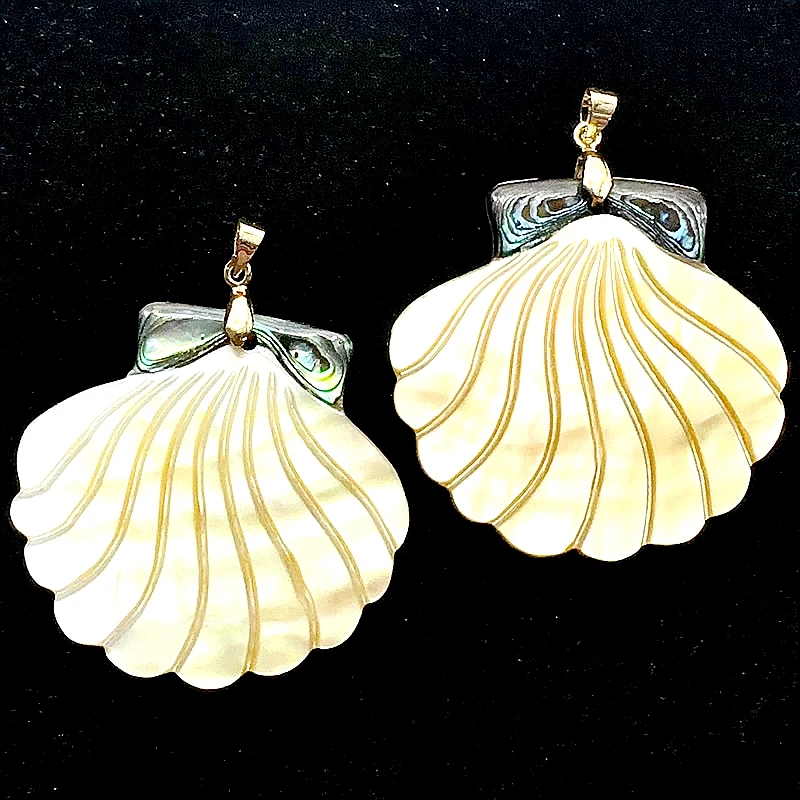 Natürliche Mutter der Perle Shell Splitzen Abalone Shell Handgefertigter Anhänger DIY Schmuck Herstellung Frauen exquisite Halskette Zubehör – Detail 7