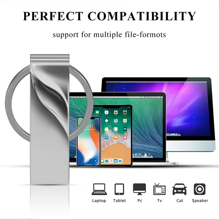 10 Stück 2.0/3.0 Hochgeschwindigkeits-USB-Stick mit Individuellem Logo 4GB 8GB 16GB 32GB 64GB 128GB Metall-USB-Stick mit Schlüsselanhänger als Geschenk – Detail 3