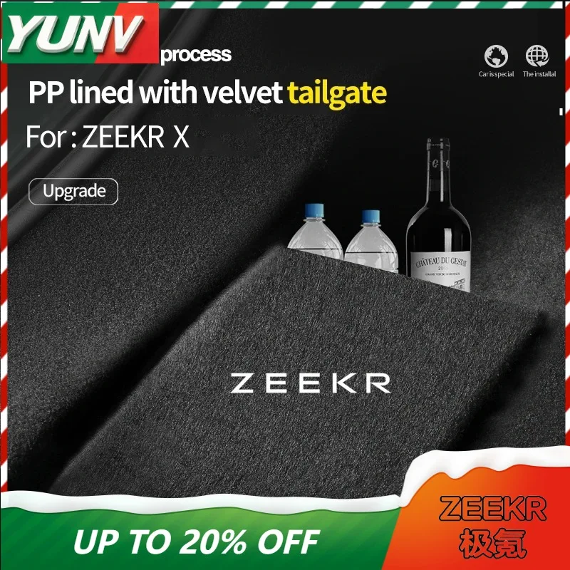 YUNV Rear Spare Compartment Partition for Zeekr 001 X Trunk Storage Side Baffle Extreme Krypton Automotive Interior Accessories