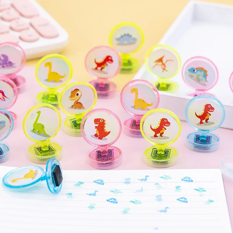 10pcs Children's Stamps Cartoon Cute Dinosaur Animals Kids DIY Scrapbooking Kids Stamp Stamps Scrapbooking Bonus Toys
