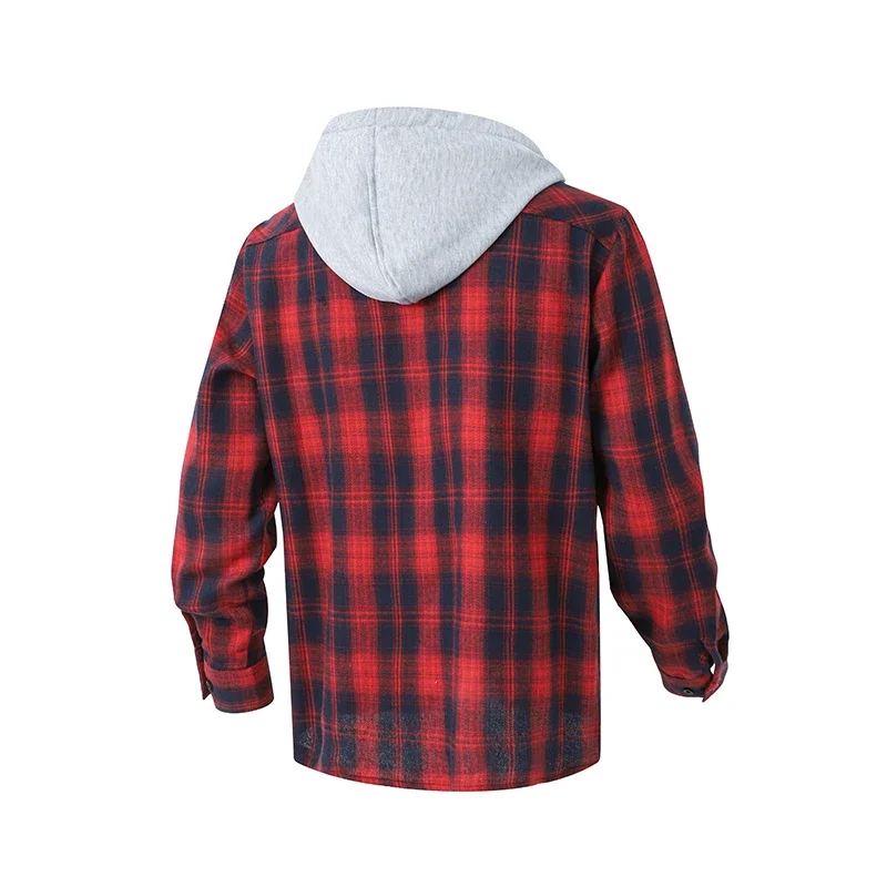 Men's Casual Long Sleeved Checkered Hoodie 2025 Fashionable Versatile Top for Autumn And Winter