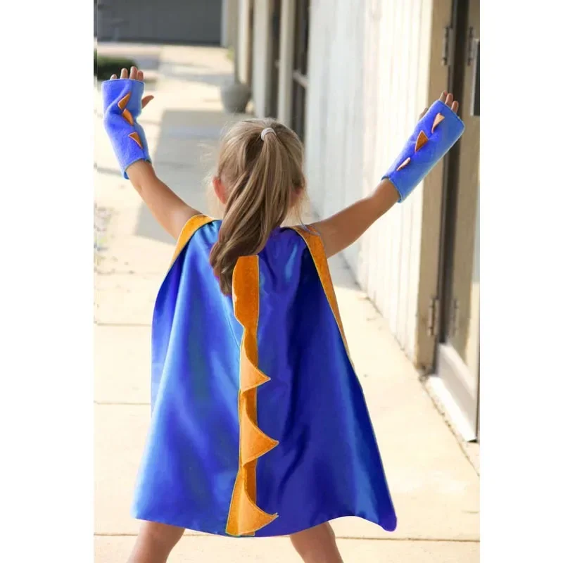 Bambini Halloween Dinosauro Coaplay Guanti Cosplay Mantello Set Carnevale per bambini Festa di compleanno Vestito da spettacolo divertente Puntelli Vestito