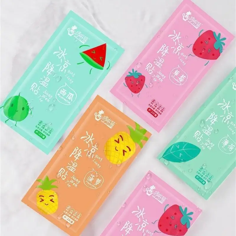 1/3/5PCS Summer Cool Paste Fruit Flavor Ice Paste Cooling Stickers Student Training Cool Stickers Heat Prevention