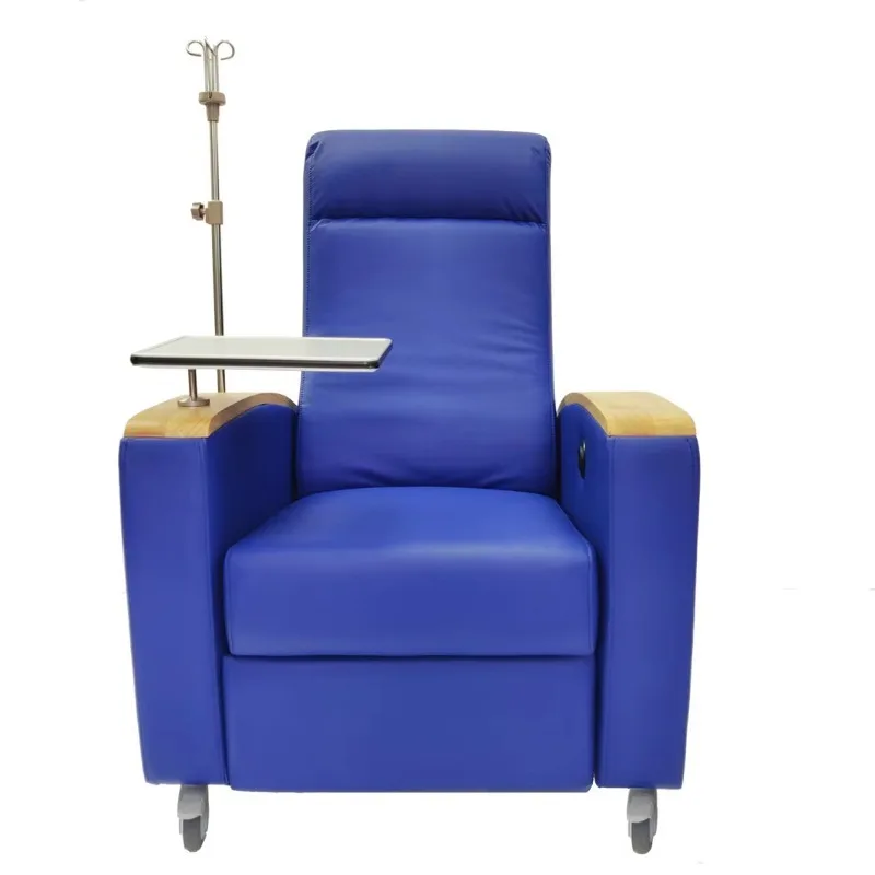 Medical Hospital Furniture Electric Multi-functional Patient IV Infusion Chair Adjustable Transfusion Chair with Coffee Table