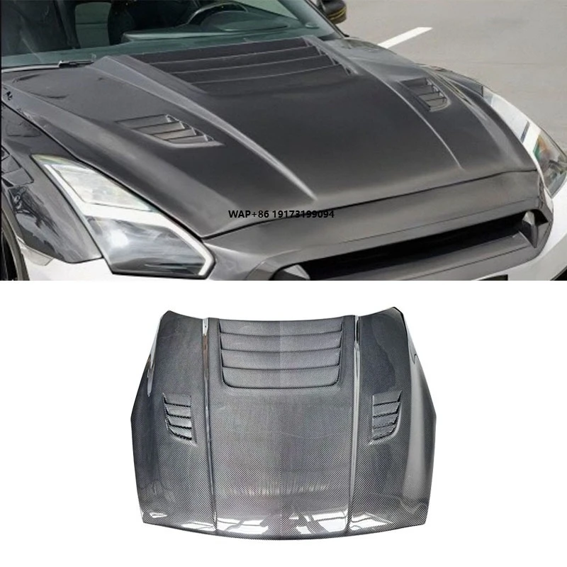 

For GT R35 2008-2016 Z Style High Quality Wet Carbon Fiber Hood Engine Cover Bonnet Car Auto Parts Accessories